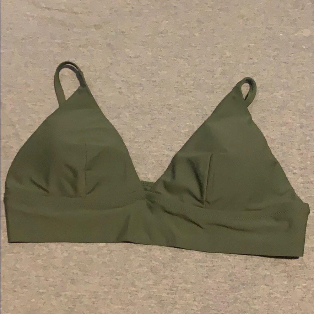 NWT olive green bikini top!